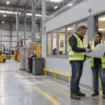 Modular supervisor office installed inside an active warehouse